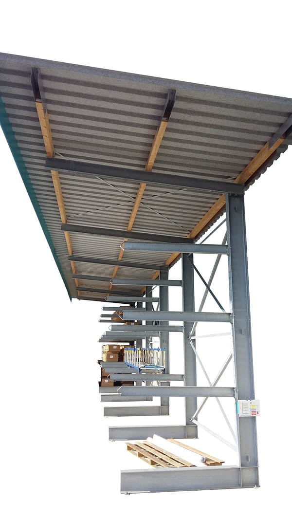 Kragarmregale mit Dach • Regalsysteme • Außenbereich